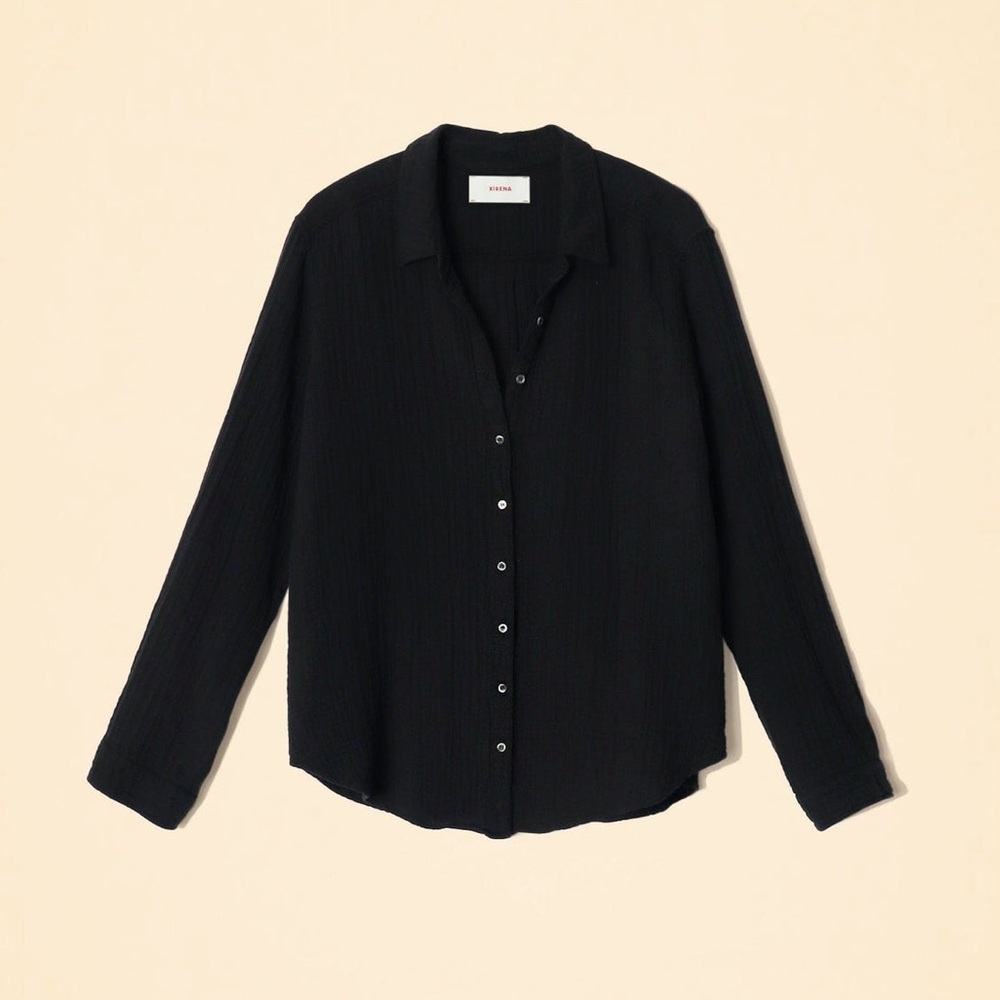 Xirena Scout Shirt in black Cotton Gauze size extra small